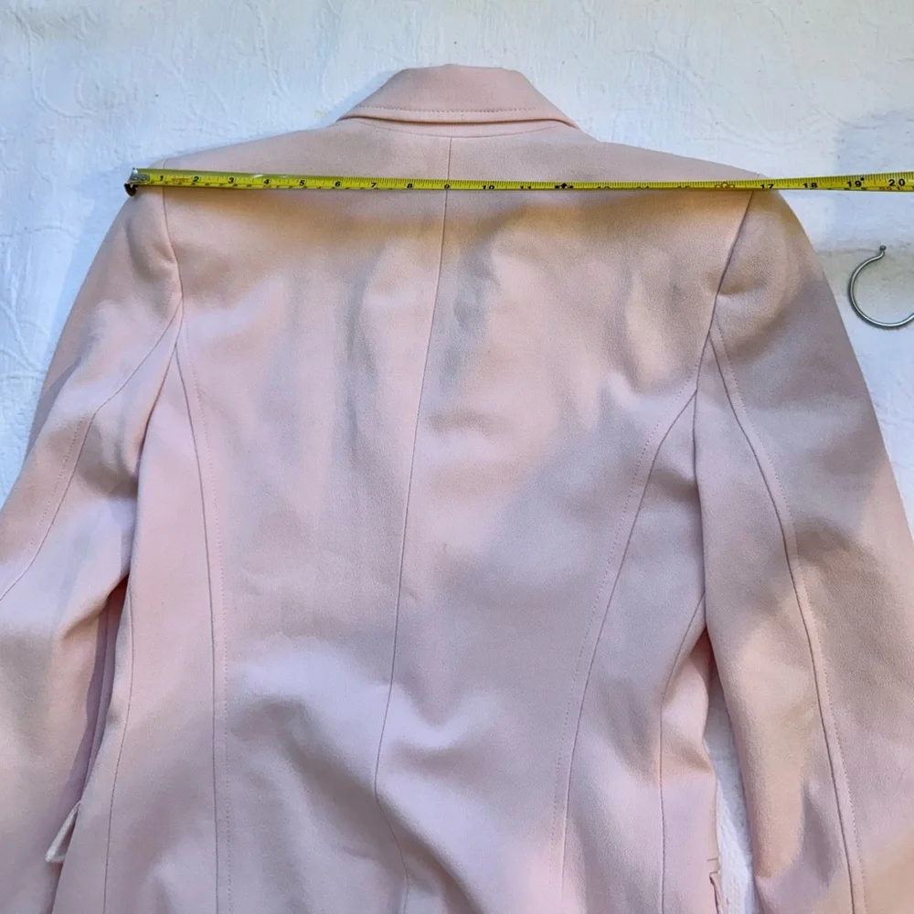 Zara Light Pink Double-Breasted Blazer Small Golden Buttons Tailored Chic - Picture 16 of 17